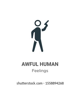 Awful human vector icon on white background. Flat vector awful human icon symbol sign from modern feelings collection for mobile concept and web apps design.
