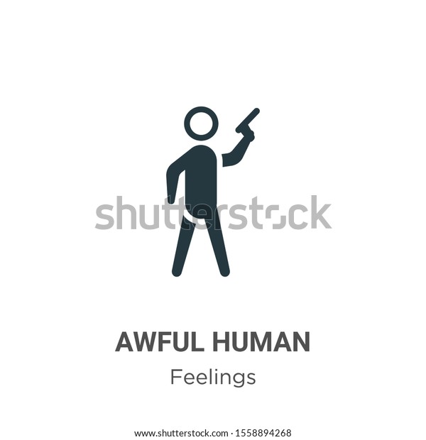 Awful human vector icon on white\
background. Flat vector awful human icon symbol sign from modern\
feelings collection for mobile concept and web apps\
design.
