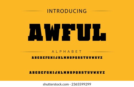 Awful Sport Modern Italic Alphabet Font. Typography urban style fonts for technology, digital, movie logo design. vector illustration