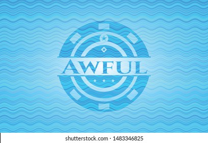 Awful water representation emblem background. Vector Illustration. Detailed.