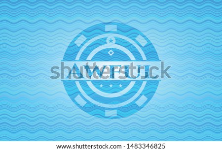 Awful water representation emblem background. Vector Illustration. Detailed.