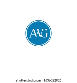 AWG Initial logo letter with minimalist concept.