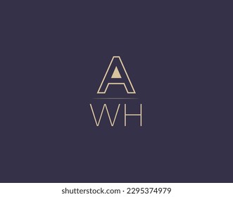 AWH letter logo design modern minimalist vector images