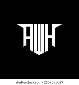 AWH letter logo design with white background in illustrator, vector logo modern alphabet font overlap style, calligraphy designs for logo, Poster, Invitation, etc.