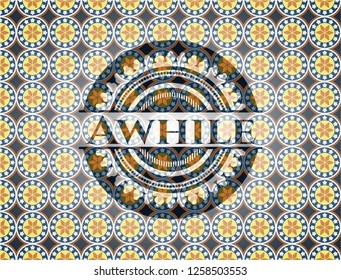Awhile arabesque emblem background. arabic decoration.