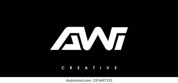 Ilustración del vector de plantilla de diseño de logotipo inicial de la carta AWI