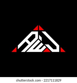 AWJ letter logo creative design with vector graphic, AWJ simple and modern logo in triangle shape.