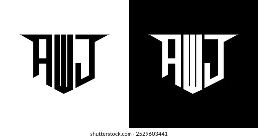 AWJ letter logo design with white background in illustrator, vector logo modern alphabet font overlap style, calligraphy designs for logo, Poster, Invitation, etc.