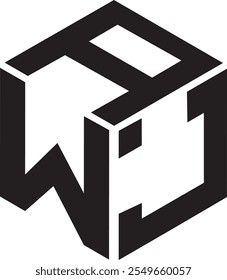 AWJ polygon logo design, icon, symbol,. archivo de Vector 