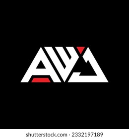 Diseño del logotipo de la letra triangular AWJ con forma triangular. Monograma de diseño del logotipo del triángulo AWJ. Plantilla de logotipo vectorial de triángulo AWJ con color rojo. Logo triangular AWJ Diseño sencillo, elegante y lujoso.