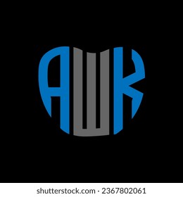 Diseño creativo del logo de la carta AWK. Diseño único AWK.
