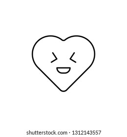 awkward embarrass icon. Element of heart emoji for mobile concept and web apps illustration. Thin line icon for website design and development, app development