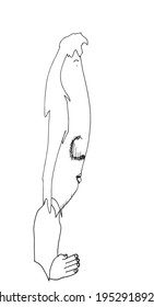 Awkward Man With Awkward Handshake Candid Line Drawing