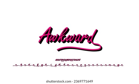 Awkward Modern Script Logo Alphabet is very suitable for creating your business logo because each alphabet character is very unique