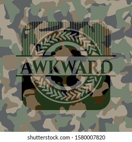 Awkward on camo texture. Vector Illustration. Detailed.