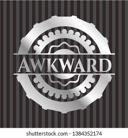 Awkward silvery emblem. Vector Illustration. Mosaic.