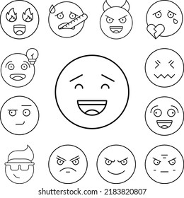 Awkward, Smile, Emotion Icon In A Collection With Other Items