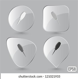 Awl. Glass buttons. Vector illustration.