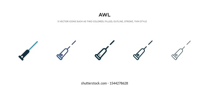 awl icon in different style vector illustration. two colored and black awl vector icons designed in filled, outline, line and stroke style can be used for web, mobile, ui
