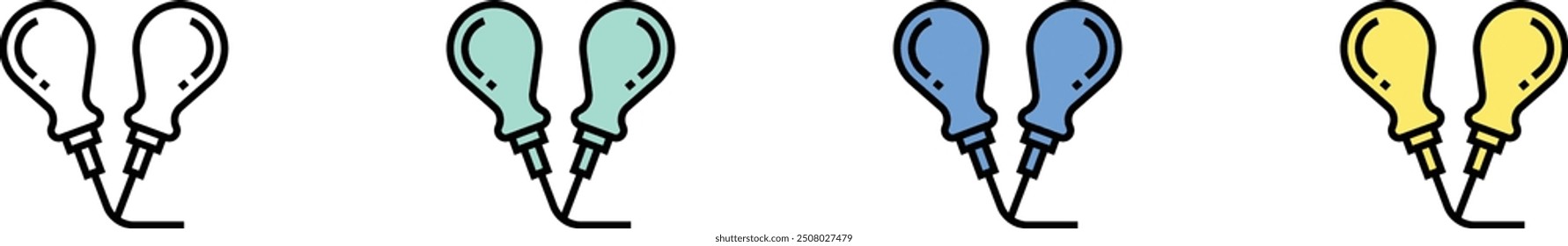 awl icon. Outline, Green, Blue and Yellow Style Design Isolated On White Background