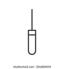 Awl Line Icon. Black Repair Work Tool. Shoe Repair Awl Outline Symbol. Vector Isolated On White.