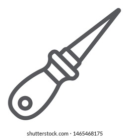 Awl line icon, craft and sew, pricker sign, vector graphics, a linear pattern on a white background, eps 10.
