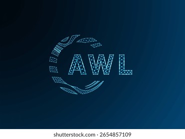 AWL low poly letter logo vector design. AWL lower poly logo design. AWL unique low poly logo design.