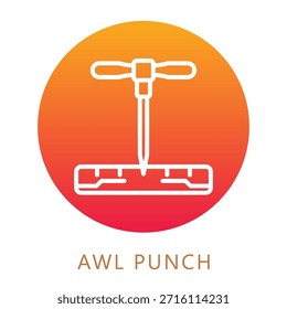 Icono de relleno de degradado de punzón de pozo, mini ilustración relacionada con la carpintería, industria de la madera. Uso Para El Concepto Moderno, Ui, Web Ux Y Desarrollo De App.