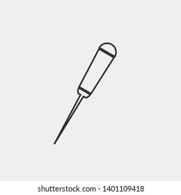 Awl vector icon solid grey