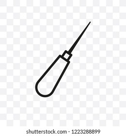 awl vector linear icon isolated on transparent background, awl transparency concept can be used for web and mobile