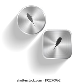 Awl. Botones de acero de conjunto de vectores