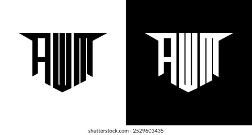 AWM letter logo design with white background in illustrator, vector logo modern alphabet font overlap style, calligraphy designs for logo, Poster, Invitation, etc.