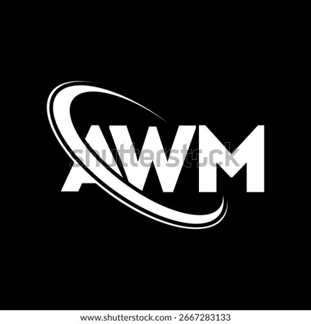 AWM logo. AWM letter logo design. Initials AWM logo linked with circle and uppercase monogram logo. AWM typography for technology, business and real estate brand.