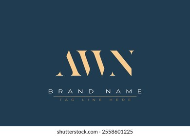 AWN abstract letter logo design. This logo is designed by three abstract letters.