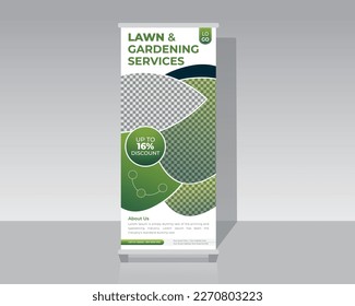 awn Care garden roll up banner template design