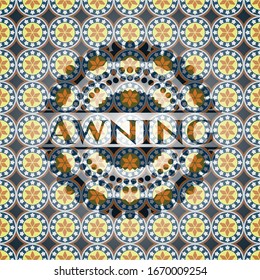 Awning arabic badge background. Arabesque decoration.