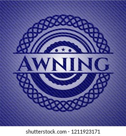 Awning badge with jean texture