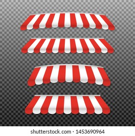 Awning canopy for shops, cafes and street restaurants vector mockup