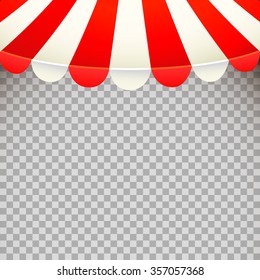 Awning on transparent background - vector illustration