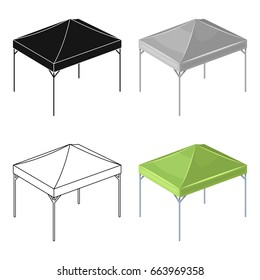 Awning for protection against sun and rain.Tent single icon in cartoon style vector symbol stock illustration web.
