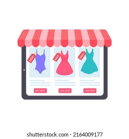 Awning protruding from the electronics The idea of ​​opening an online store Product advertising