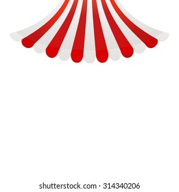 awning shop background on red