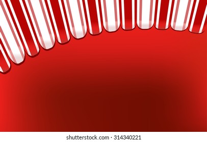 awning shop background on red