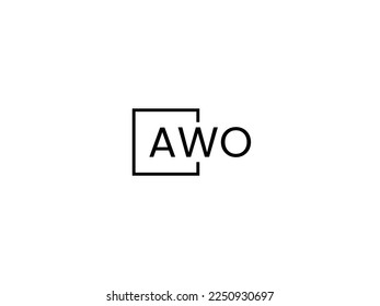AWO Letter Initial Logo Design Vector Illustration