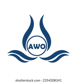 AWO letter logo design with white background in illustrator, AWO Monogram logo design for entrepreneur and business.
