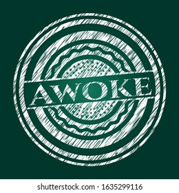 Awoke chalkboard emblem. Vector Illustration. Detailed.
