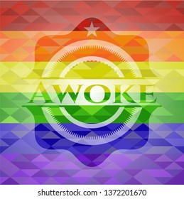 Awoke lgbt colors emblem 