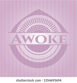 Awoke realistic pink emblem