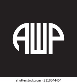 AWP letter logo design on black background. AWP 
creative initials letter logo concept. AWP letter design.