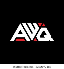 AWQ triangle letter logo design with triangle shape. AWQ triangle logo design monogram. AWQ triangle vector logo template with red color. AWQ triangular logo Simple, Elegant, and Luxurious design.